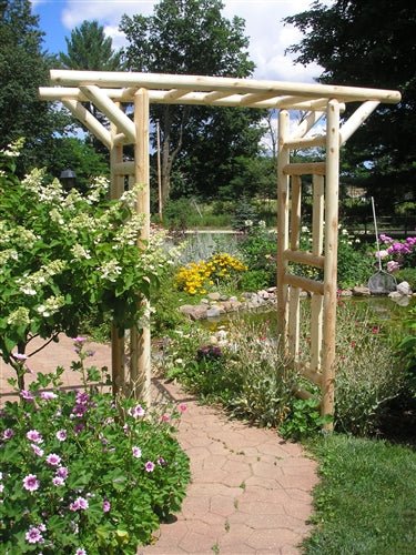 Log Arbor and Wooden Bridges - Cedar Creek Rustic Furniture