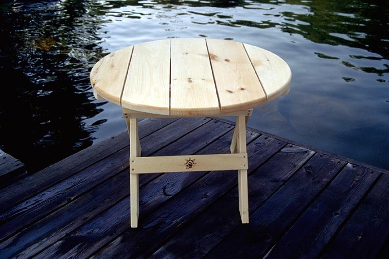 Pine Foldable 28" Round Table - Cedar Creek Rustic Furniture