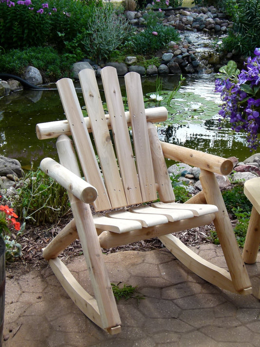 Wooden Log Rocker | Rustic Outdoor & Patio Cedar Rocking Chair - Cedar Creek Rustic Furniture