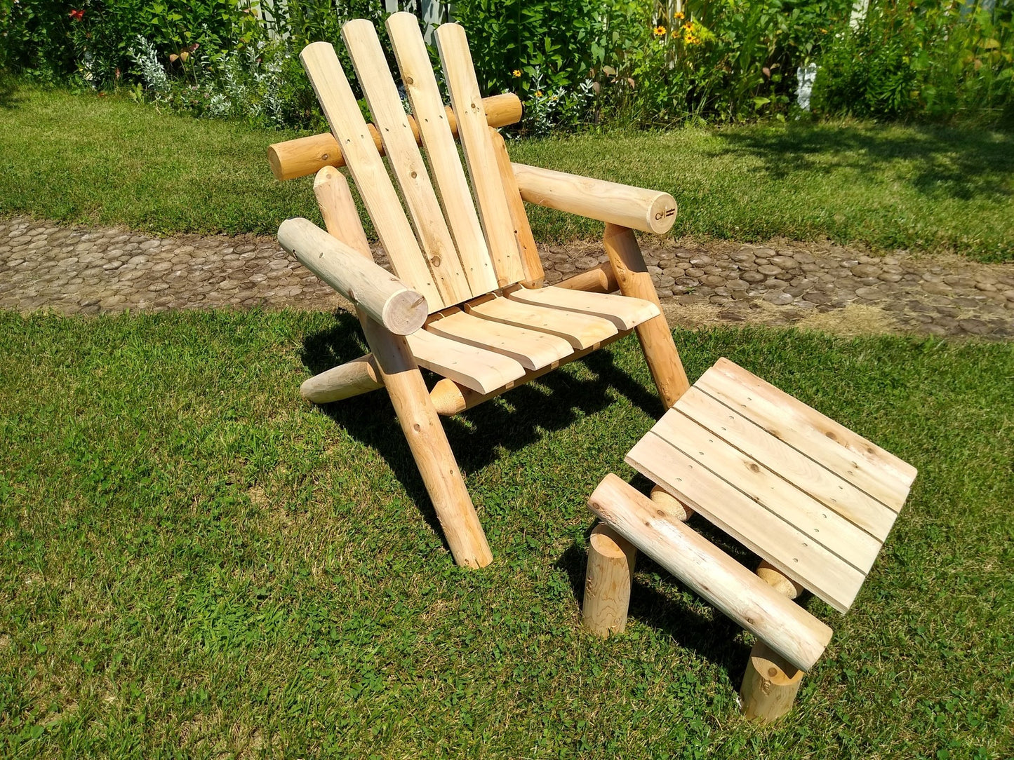 Wooden Outdoor Ottoman | Durable, Handcrafted Cedar Patio Footrest - Cedar Creek Rustic Furniture